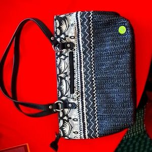 Sakroots black and white shoulder bag